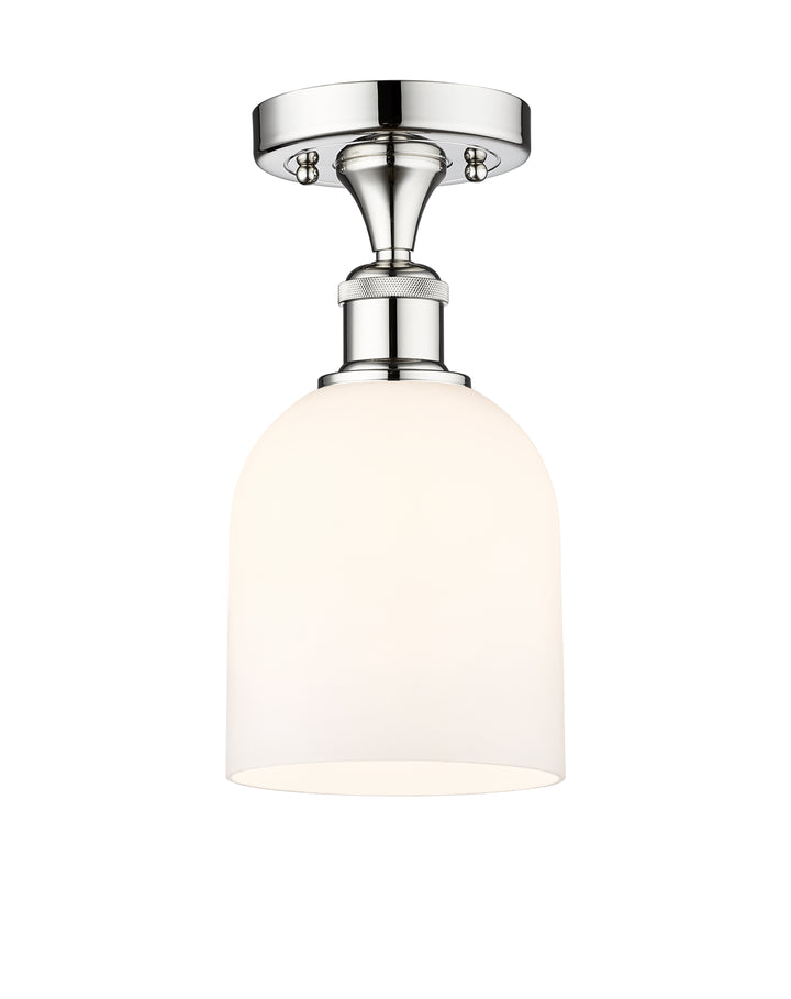 Innovations Lighting Bella 6" Semi-Flush Mount - Polished Chrome Ceiling Semi Flush Mounts Innovations Lighting White ; Glass Type: White  