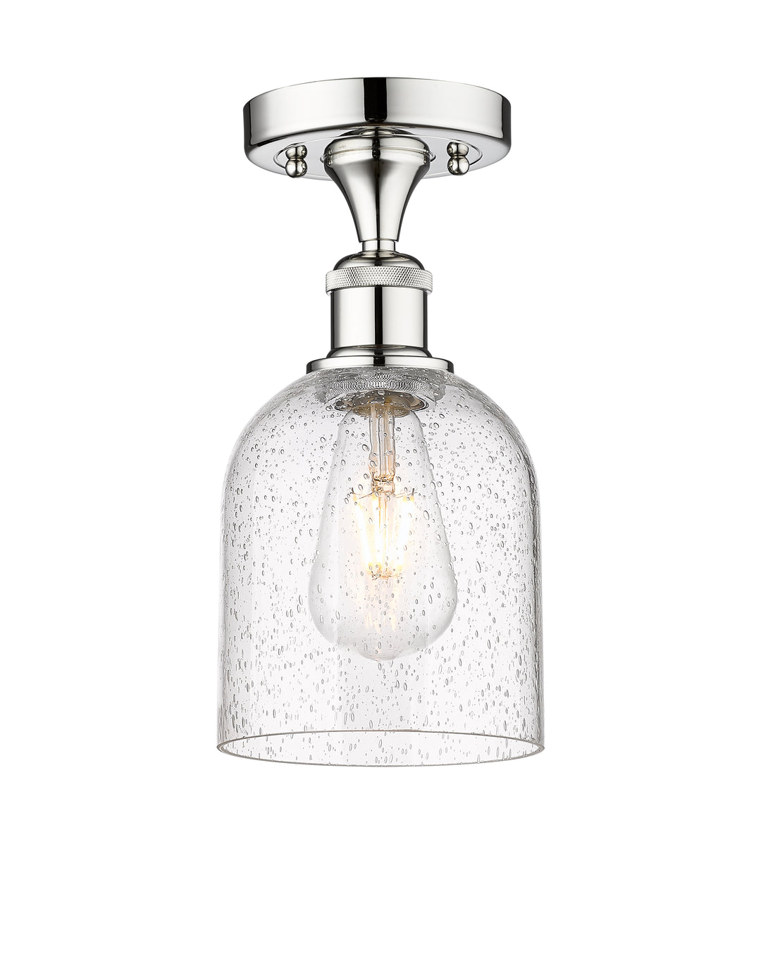 Innovations Lighting Bella 6" Semi-Flush Mount - Polished Chrome Ceiling Semi Flush Mounts Innovations Lighting Seedy ; Glass Type: Transparent  