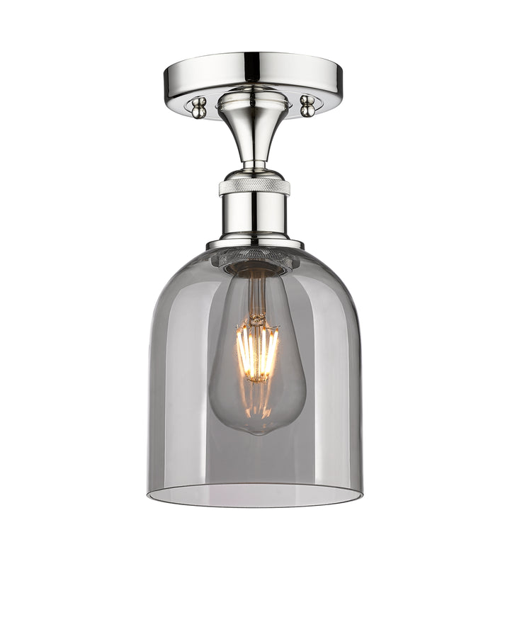 Innovations Lighting Bella 6" Semi-Flush Mount - Polished Chrome Ceiling Semi Flush Mounts Innovations Lighting Light Smoke ; Glass Type: Smoked  