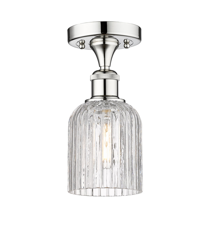 Innovations Lighting Bridal Veil 5" Semi-Flush Mount - Polished Chrome Ceiling Semi Flush Mounts Innovations Lighting Clear ; Glass Type: Clear; Ribbed  