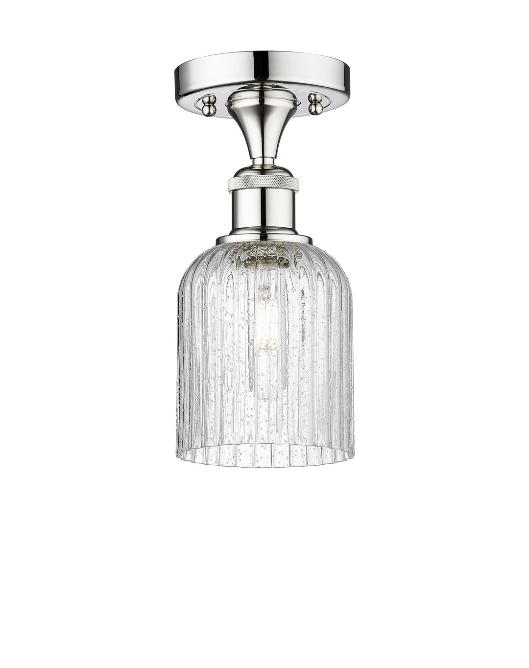 Innovations Lighting Bridal Veil 5" Semi-Flush Mount - Polished Chrome Ceiling Semi Flush Mounts Innovations Lighting Seedy ; Glass Type: Seedy; Ribbed  