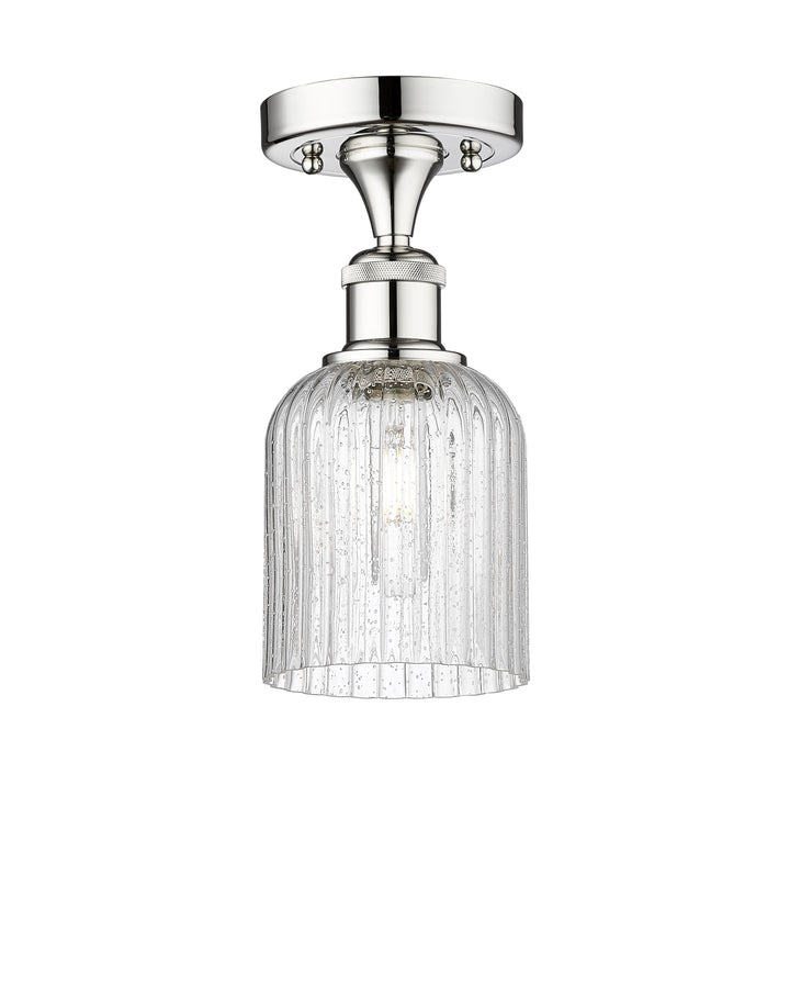 Innovations Lighting Bridal Veil 5" Semi-Flush Mount - Polished Chrome Ceiling Semi Flush Mounts Innovations Lighting Seedy ; Glass Type: Seedy; Ribbed  