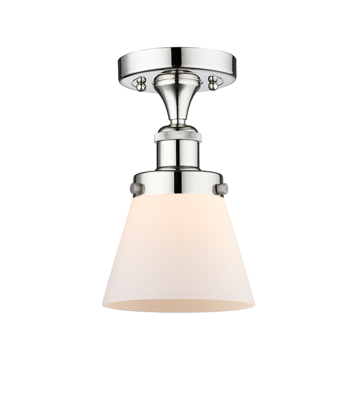 Innovations Lighting Cone 6" Semi-Flush Mount - Polished Chrome Ceiling Semi Flush Mounts Innovations Lighting Matte White ; Glass Type: Frosted  