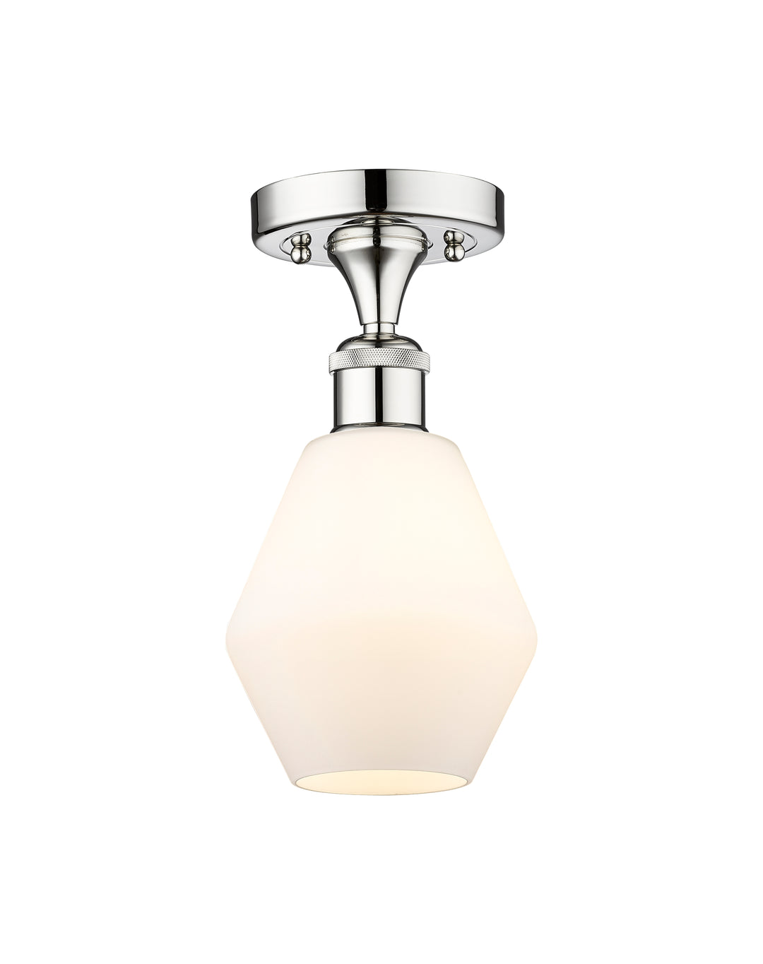 Innovations Lighting Cindyrella 6" Semi-Flush Mount - Polished Chrome Ceiling Semi Flush Mounts Innovations Lighting Cased Matte White ; Glass Type: White  