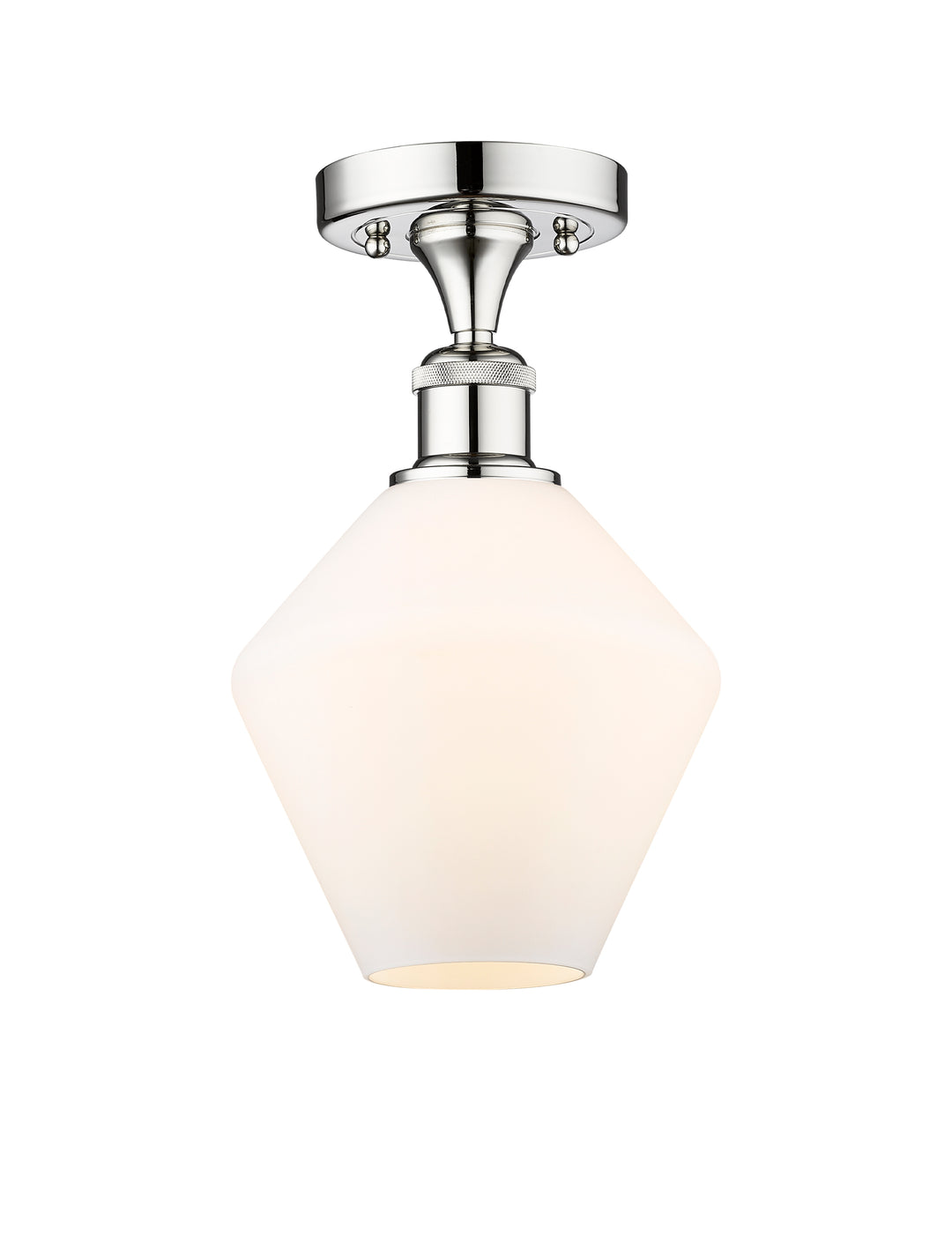 Innovations Lighting Cindyrella 8" Semi-Flush Mount - Polished Chrome Ceiling Semi Flush Mounts Innovations Lighting Cased Matte White ; Glass Type: White  