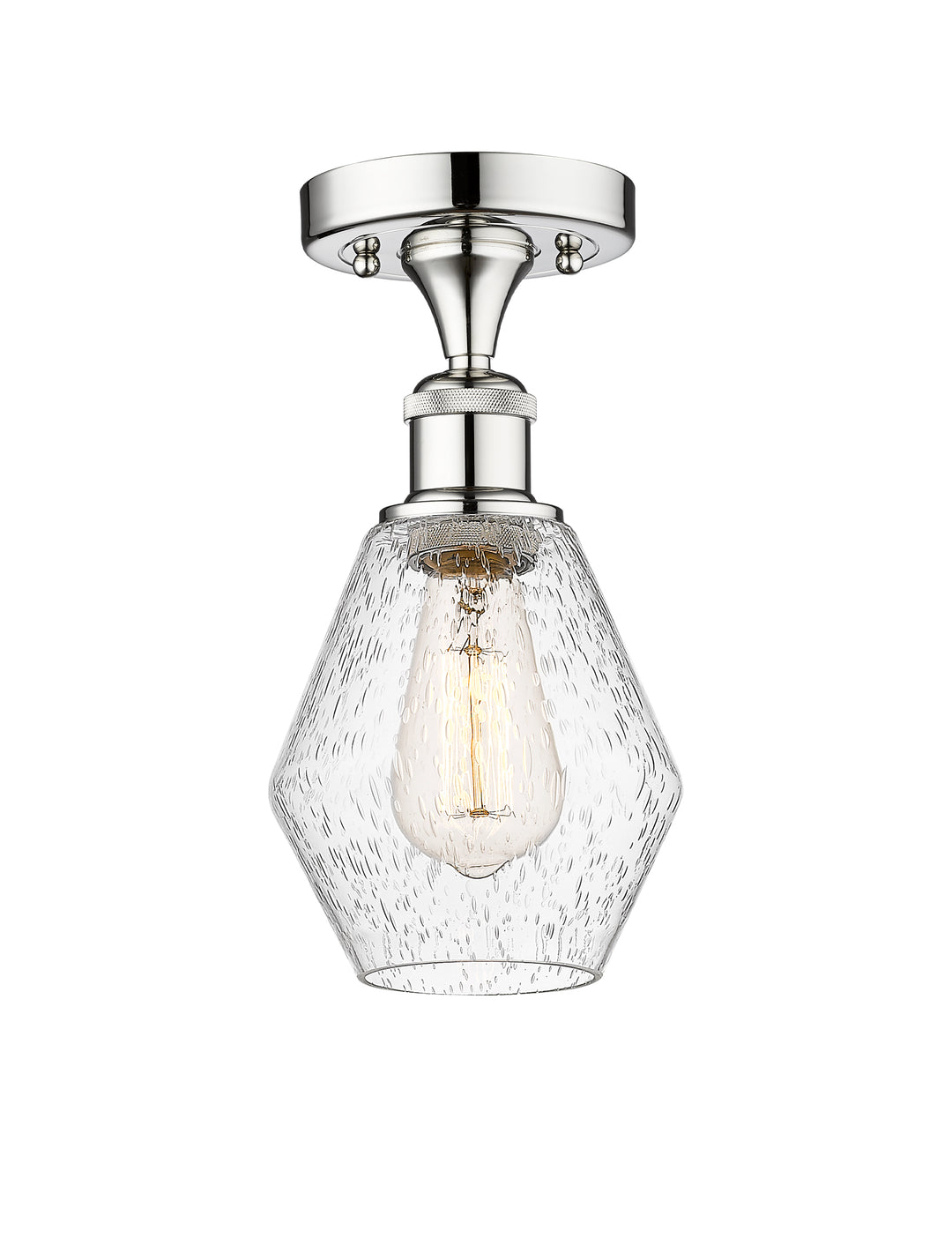 Innovations Lighting Cindyrella 6" Semi-Flush Mount - Polished Chrome Ceiling Semi Flush Mounts Innovations Lighting Seedy ; Glass Type: Seeded  