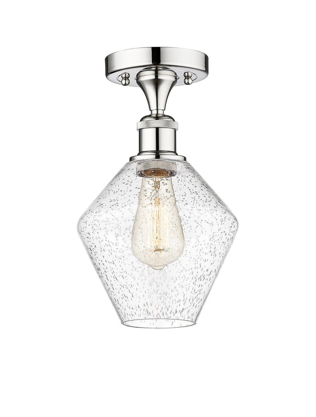 Innovations Lighting Cindyrella 8" Semi-Flush Mount - Polished Chrome Ceiling Semi Flush Mounts Innovations Lighting Seedy ; Glass Type: Seeded  