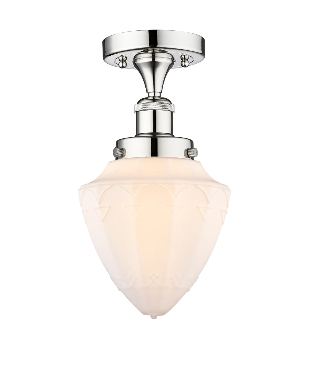 Innovations Lighting Bullet 7" Semi-Flush Mount - Polished Chrome Ceiling Semi Flush Mounts Innovations Lighting Matte White ; Glass Type: Frosted  