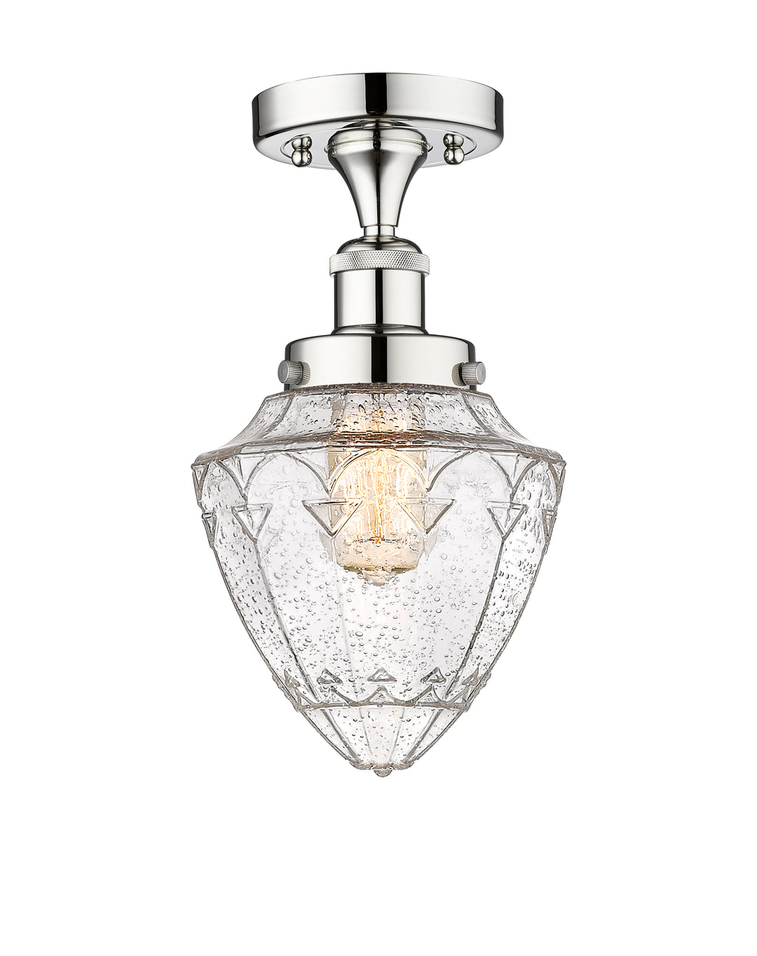 Innovations Lighting Bullet 7" Semi-Flush Mount - Polished Chrome Ceiling Semi Flush Mounts Innovations Lighting Seedy ; Glass Type: Seeded  