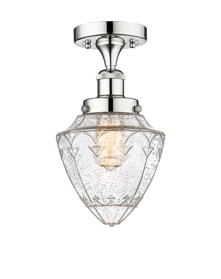 Innovations Lighting Bullet 7" Semi-Flush Mount - Polished Chrome Ceiling Semi Flush Mounts Innovations Lighting Seedy ; Glass Type: Seeded  