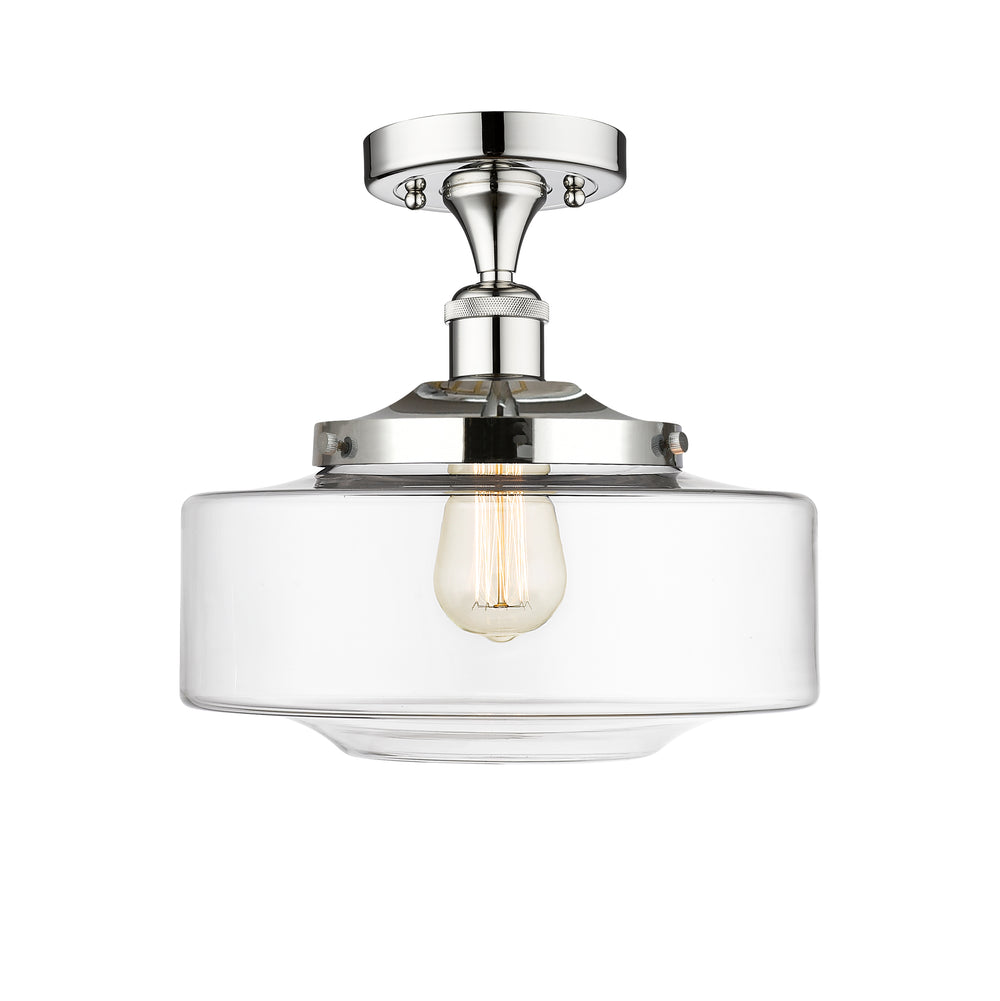 Innovations Lighting Bridgeton 12" Semi-Flush Mount - Polished Chrome Ceiling Semi Flush Mounts Innovations Lighting Clear ; Glass Type: Transparent  