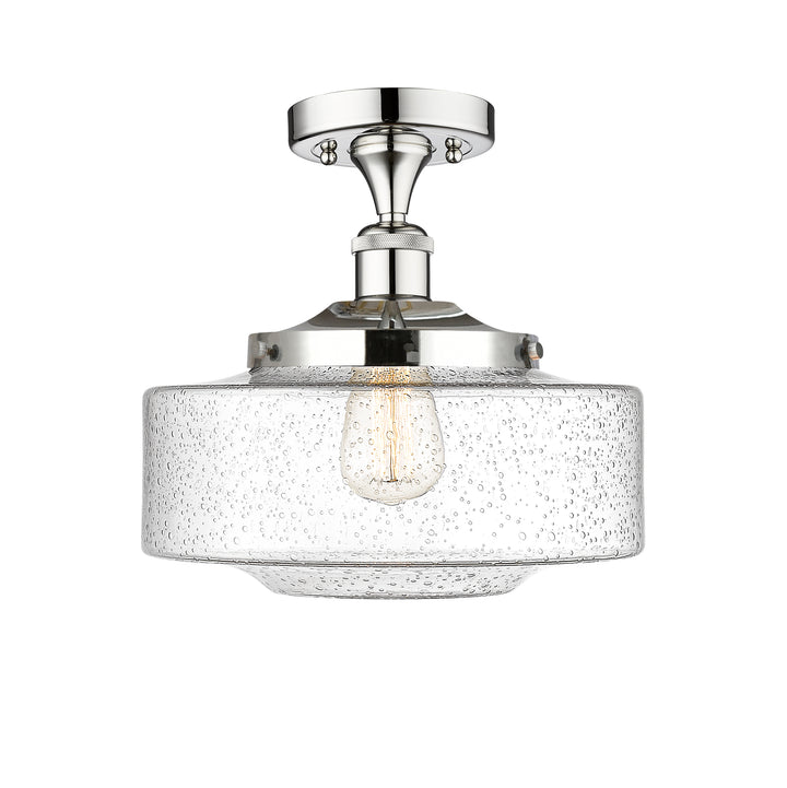 Innovations Lighting Bridgeton 12" Semi-Flush Mount - Polished Chrome Ceiling Semi Flush Mounts Innovations Lighting Seedy ; Glass Type: Seeded  