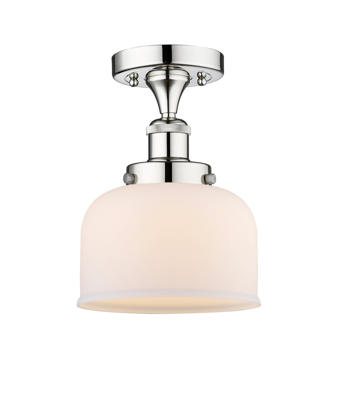 Innovations Lighting Bell 8" Semi-Flush Mount - Polished Chrome Ceiling Semi Flush Mounts Innovations Lighting Matte White ; Glass Type: Frosted  