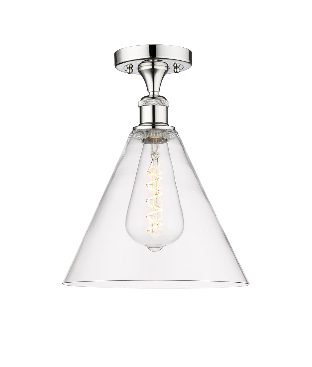 Innovations Lighting Berkshire Glass 12" Semi-Flush Mount - Polished Chrome Ceiling Semi Flush Mounts Innovations Lighting Clear ; Glass Type: Clear  