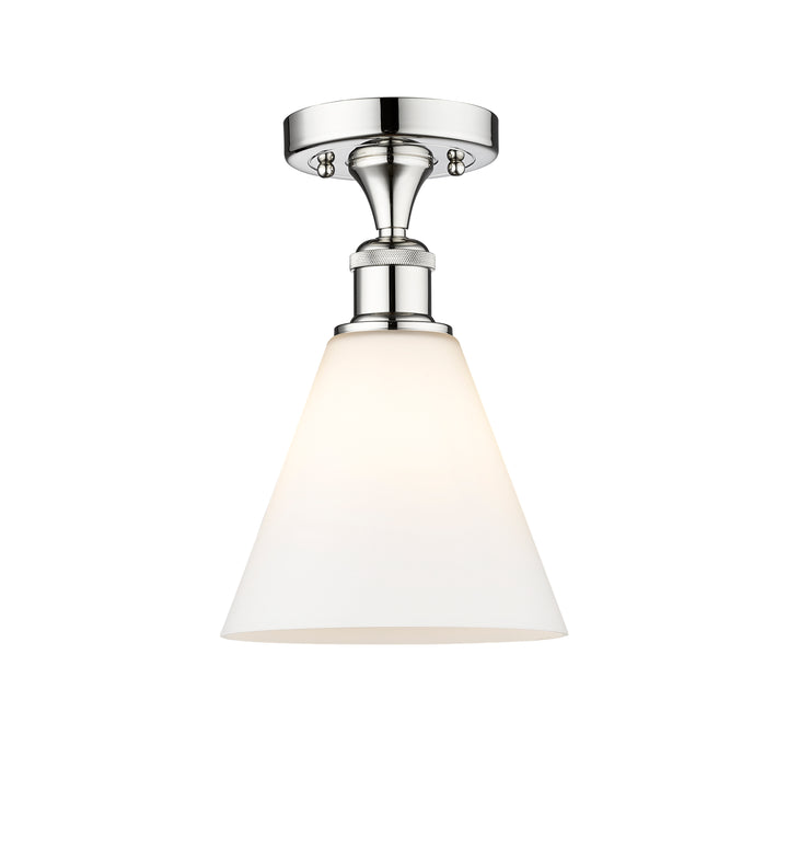 Innovations Lighting Berkshire Glass 8" Semi-Flush Mount - Polished Chrome Ceiling Semi Flush Mounts Innovations Lighting Matte White ; Glass Type: White  