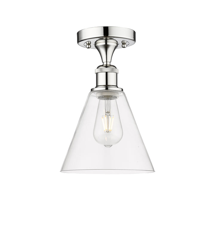 Innovations Lighting Berkshire Glass 8" Semi-Flush Mount - Polished Chrome Ceiling Semi Flush Mounts Innovations Lighting Clear ; Glass Type: Clear  