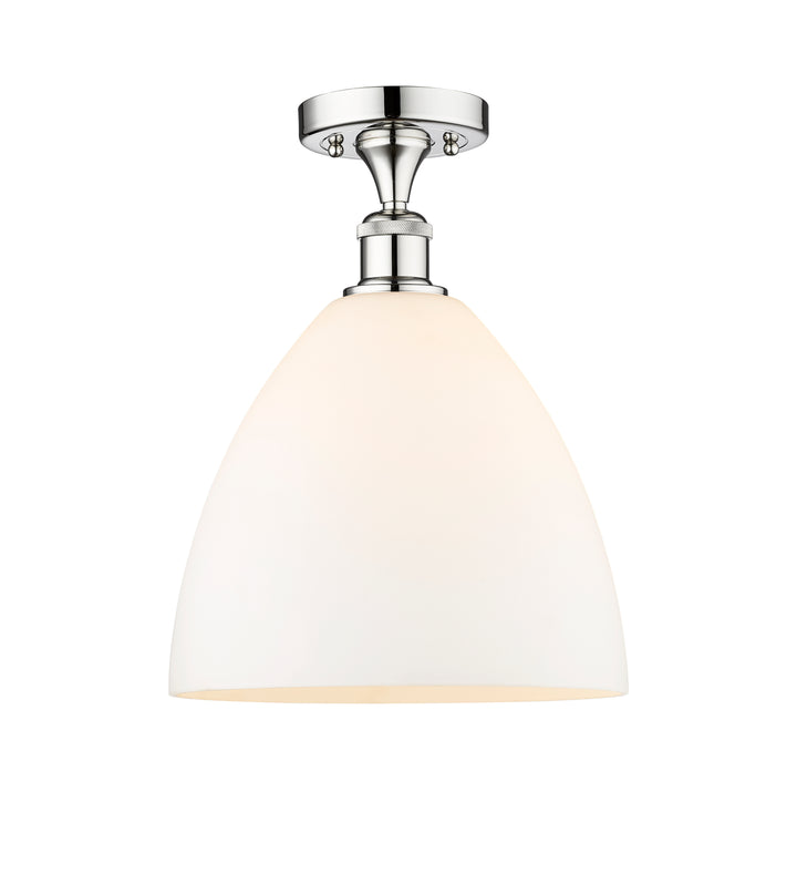 Innovations Lighting Bristol 12" Semi-Flush Mount - Polished Chrome Ceiling Semi Flush Mounts Innovations Lighting Matte White ; Glass Type: White  