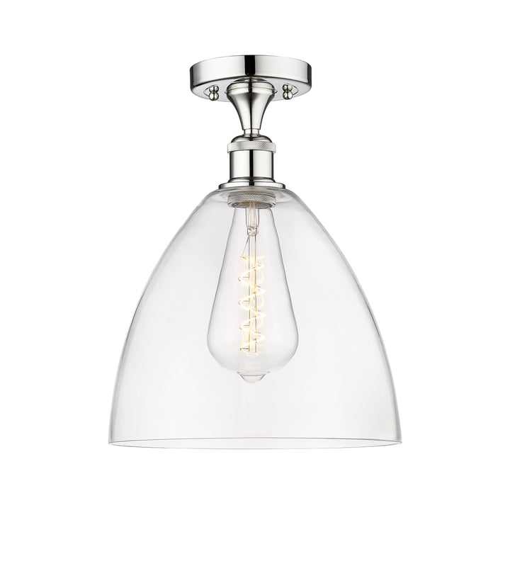 Innovations Lighting Bristol 12" Semi-Flush Mount - Polished Chrome Ceiling Semi Flush Mounts Innovations Lighting Clear ; Glass Type: Clear  