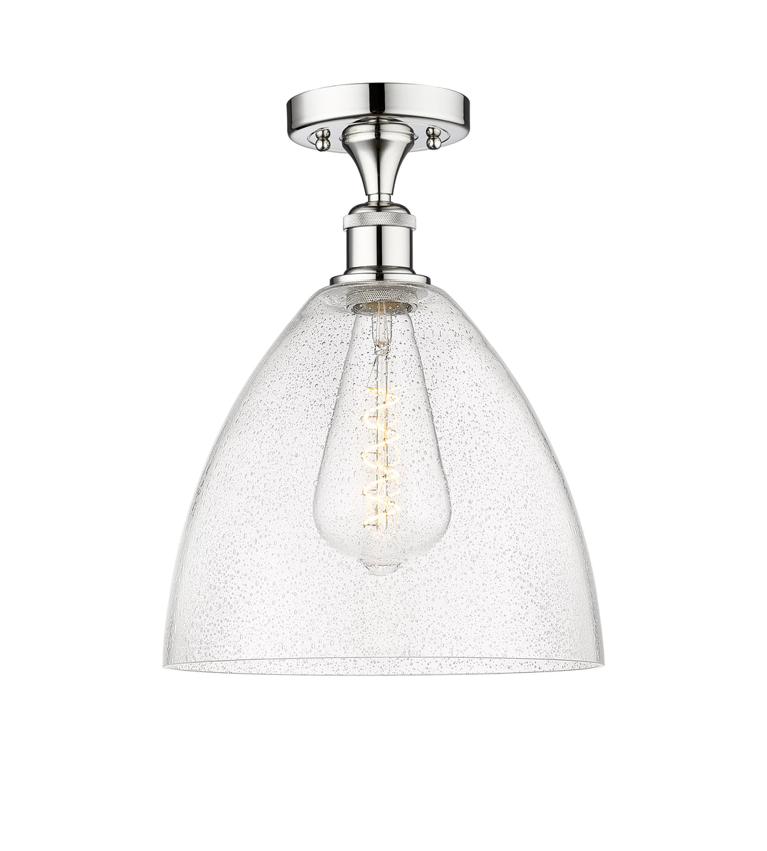 Innovations Lighting Bristol 12" Semi-Flush Mount - Polished Chrome Ceiling Semi Flush Mounts Innovations Lighting Seedy ; Glass Type: Seeded  