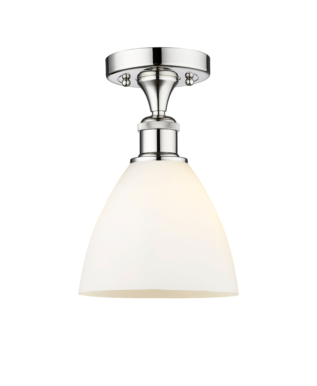 Innovations Lighting Bristol 7.5" Semi-Flush Mount - Polished Chrome Ceiling Semi Flush Mounts Innovations Lighting Matte White ; Glass Type: White  