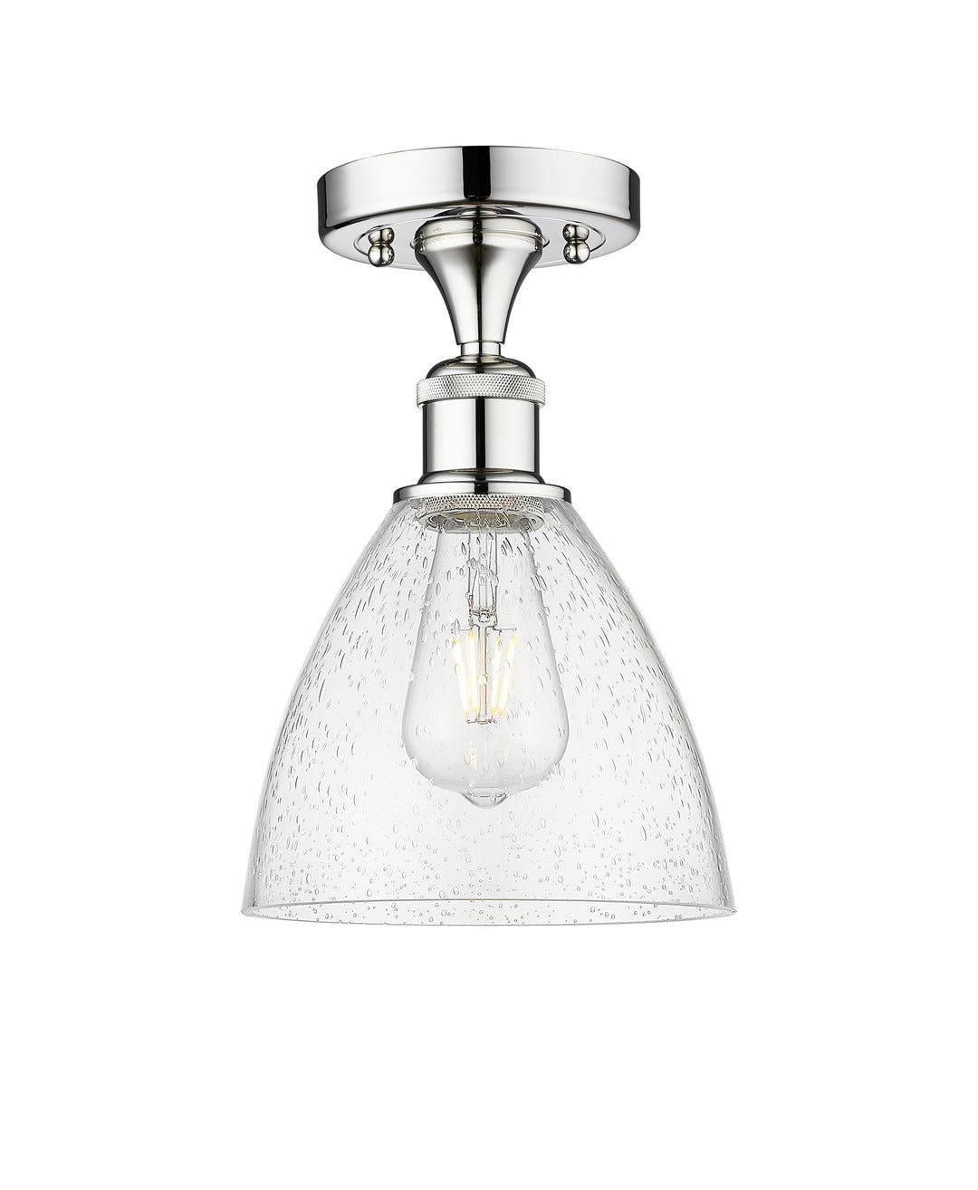 Innovations Lighting Bristol 7.5" Semi-Flush Mount - Polished Chrome Ceiling Semi Flush Mounts Innovations Lighting Seedy ; Glass Type: Seeded  