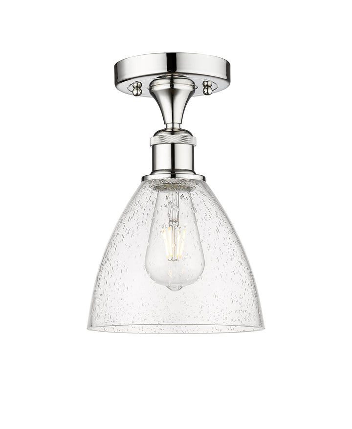 Innovations Lighting Bristol 7.5" Semi-Flush Mount - Polished Chrome Ceiling Semi Flush Mounts Innovations Lighting Seedy ; Glass Type: Seeded  