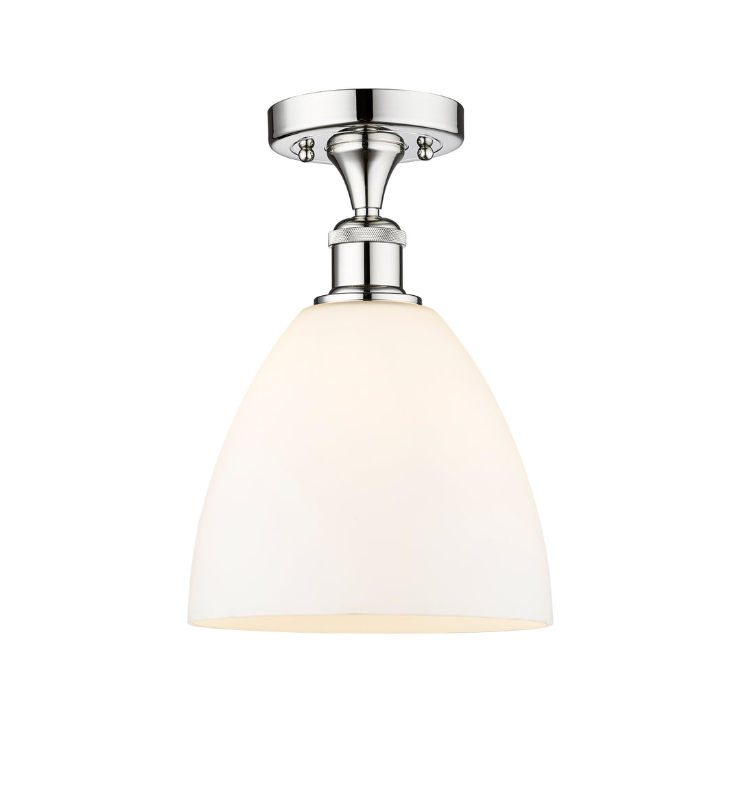 Innovations Lighting Bristol 9" Semi-Flush Mount - Polished Chrome Ceiling Semi Flush Mounts Innovations Lighting Matte White ; Glass Type: White  