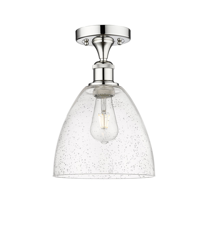 Innovations Lighting Bristol 9" Semi-Flush Mount - Polished Chrome Ceiling Semi Flush Mounts Innovations Lighting Seedy ; Glass Type: Seeded  