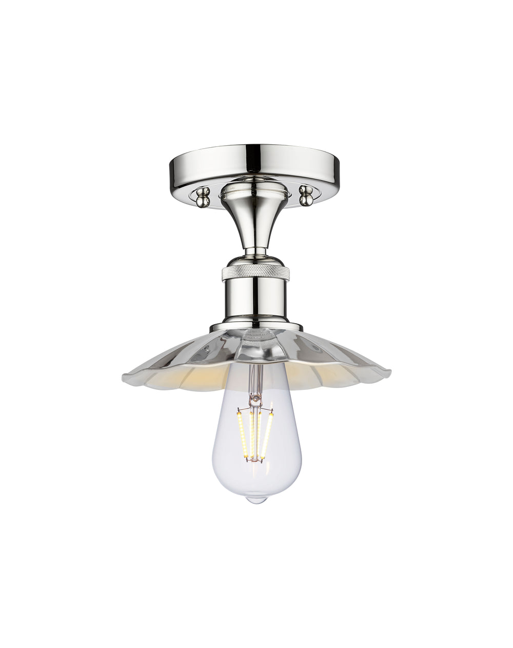 Innovations Lighting Scallop 7.5" Semi-Flush Mount - Polished Chrome Ceiling Semi Flush Mounts Innovations Lighting Default Title  