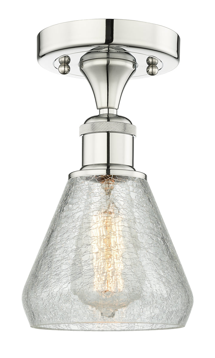 Innovations Lighting Conesus 6" Flush Mount - Polished Nickel Ceiling Flush Mounts Innovations Lighting Clear Crackle ; Glass Type: Crackled  