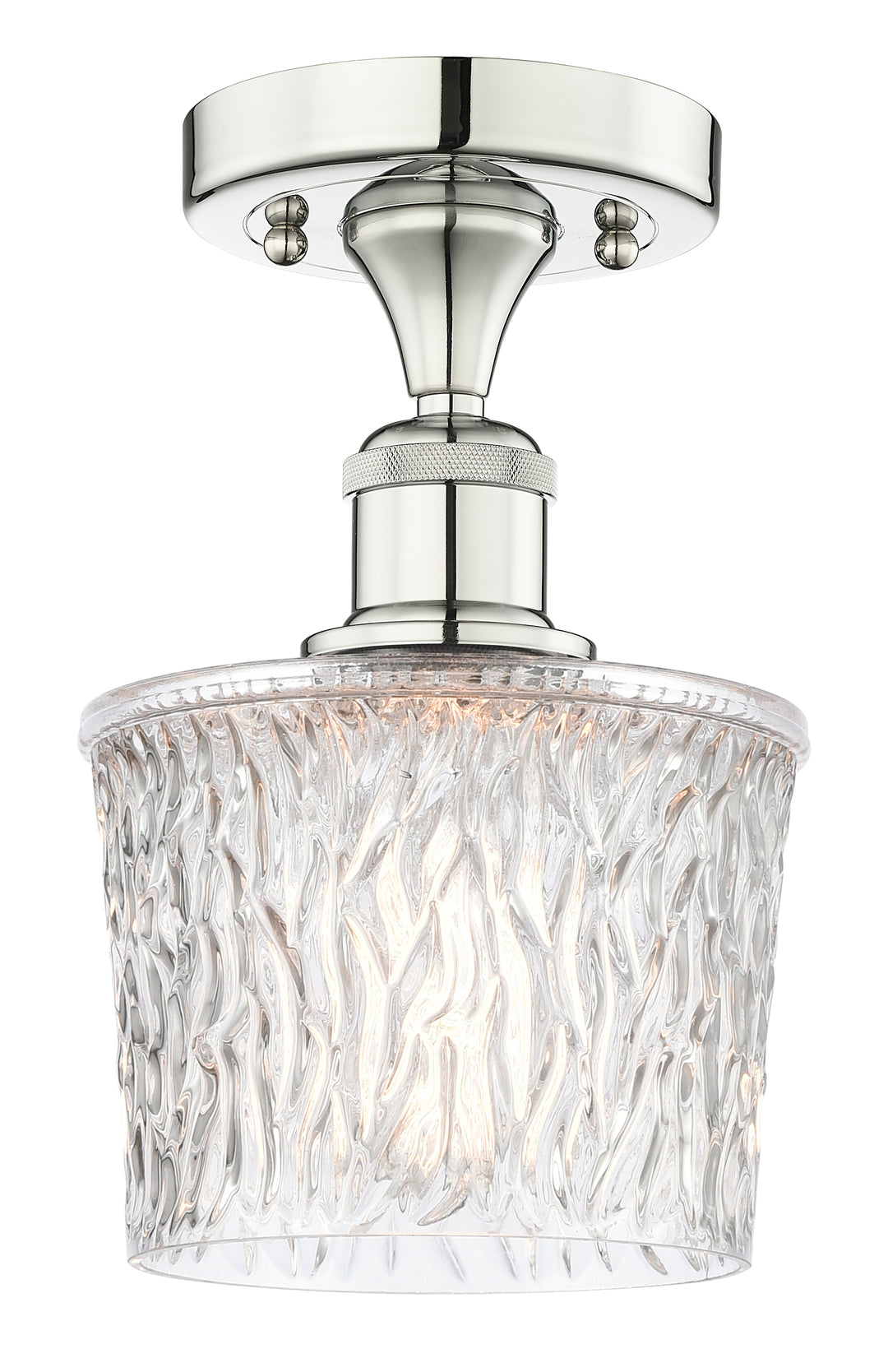 Innovations Lighting Niagara 6.5" Semi-Flush Mount - Polished Nickel Ceiling Semi Flush Mounts Innovations Lighting Clear ; Glass Type: Transparent; Textured  