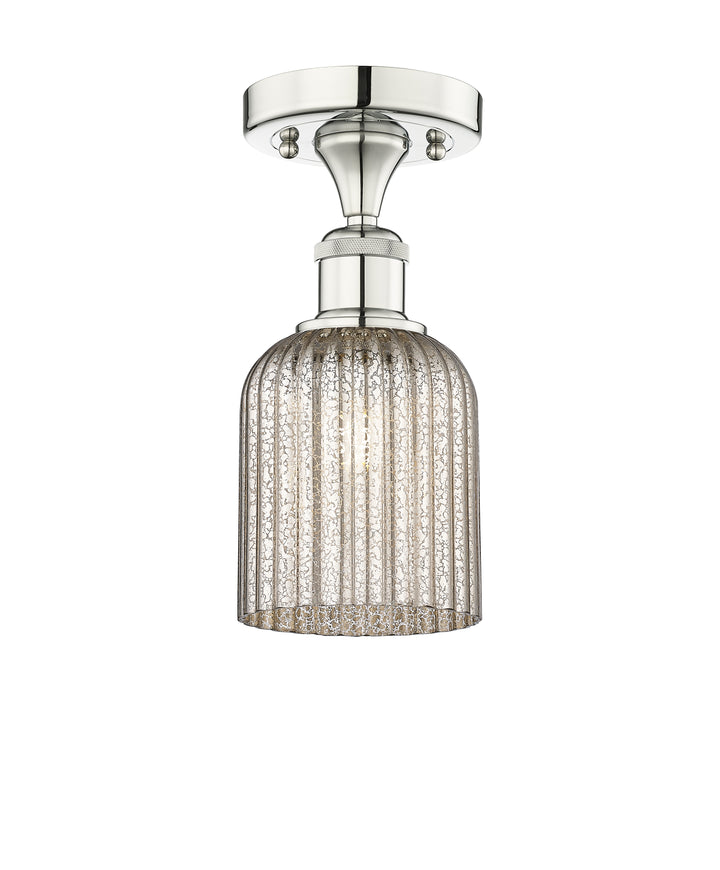 Innovations Lighting Bridal Veil 5" Semi-Flush Mount - Polished Nickel Ceiling Semi Flush Mounts Innovations Lighting Mercury ; Glass Type: Mercury; Ribbed  