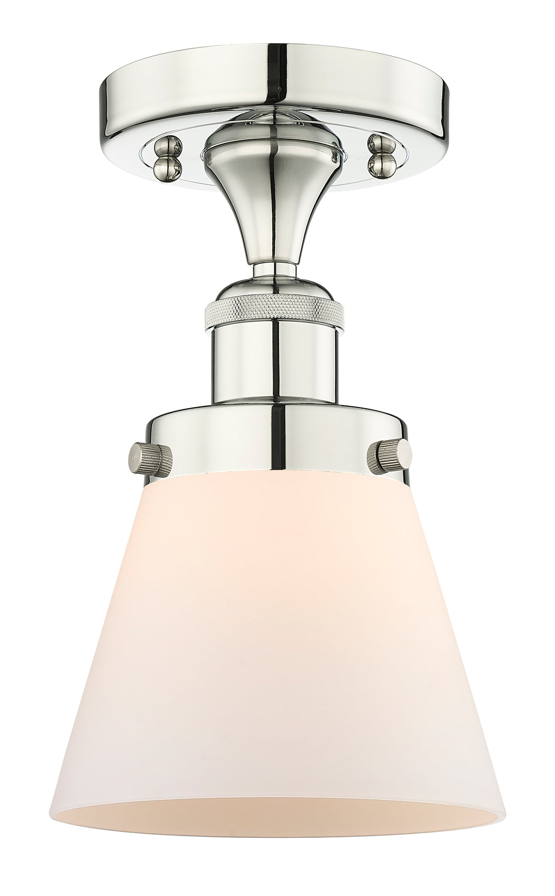 Innovations Lighting Cone 6" Semi-Flush Mount - Polished Nickel Ceiling Semi Flush Mounts Innovations Lighting Matte White ; Glass Type: Frosted  