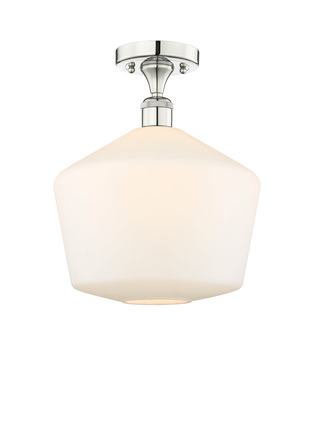 Innovations Lighting Cindyrella 12" Semi-Flush Mount - Polished Nickel Ceiling Semi Flush Mounts Innovations Lighting Cased Matte White ; Glass Type: White  