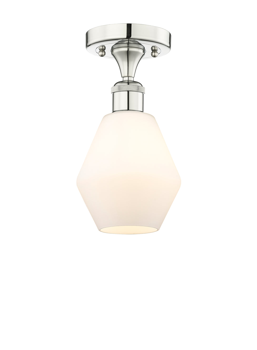 Innovations Lighting Cindyrella 6" Semi-Flush Mount - Polished Nickel Ceiling Semi Flush Mounts Innovations Lighting Cased Matte White ; Glass Type: White  