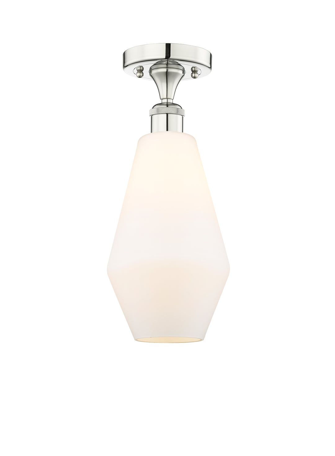 Innovations Lighting Cindyrella 7" Semi-Flush Mount - Polished Nickel Ceiling Semi Flush Mounts Innovations Lighting Cased Matte White ; Glass Type: White  