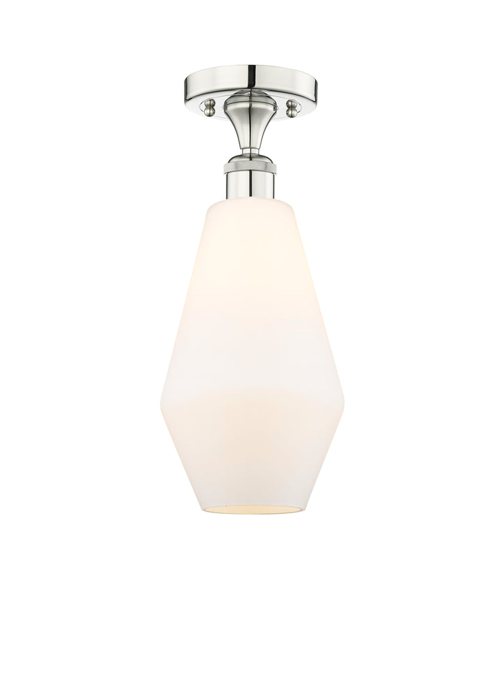 Innovations Lighting Cindyrella 7" Semi-Flush Mount - Polished Nickel Ceiling Semi Flush Mounts Innovations Lighting Cased Matte White ; Glass Type: White  