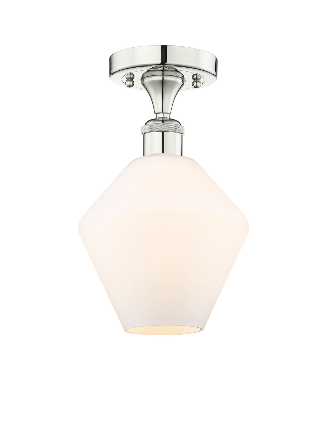 Innovations Lighting Cindyrella 8" Semi-Flush Mount - Polished Nickel Ceiling Semi Flush Mounts Innovations Lighting Cased Matte White ; Glass Type: White  