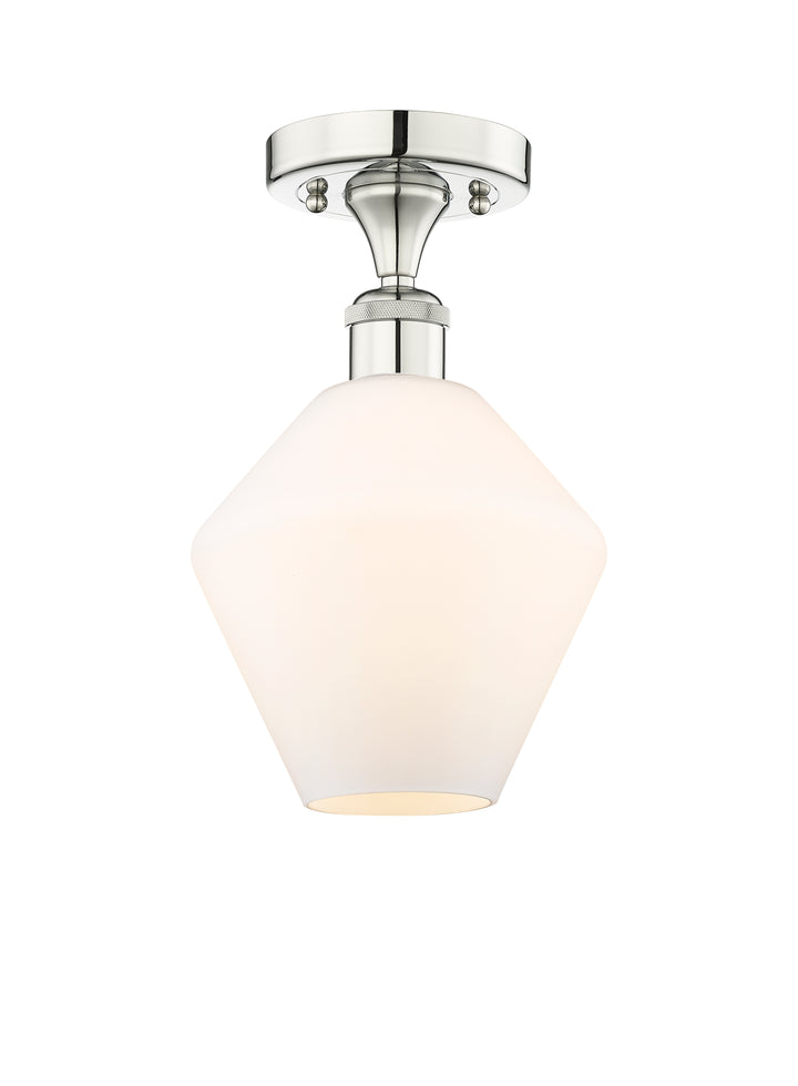 Innovations Lighting Cindyrella 8" Semi-Flush Mount - Polished Nickel Ceiling Semi Flush Mounts Innovations Lighting Cased Matte White ; Glass Type: White  