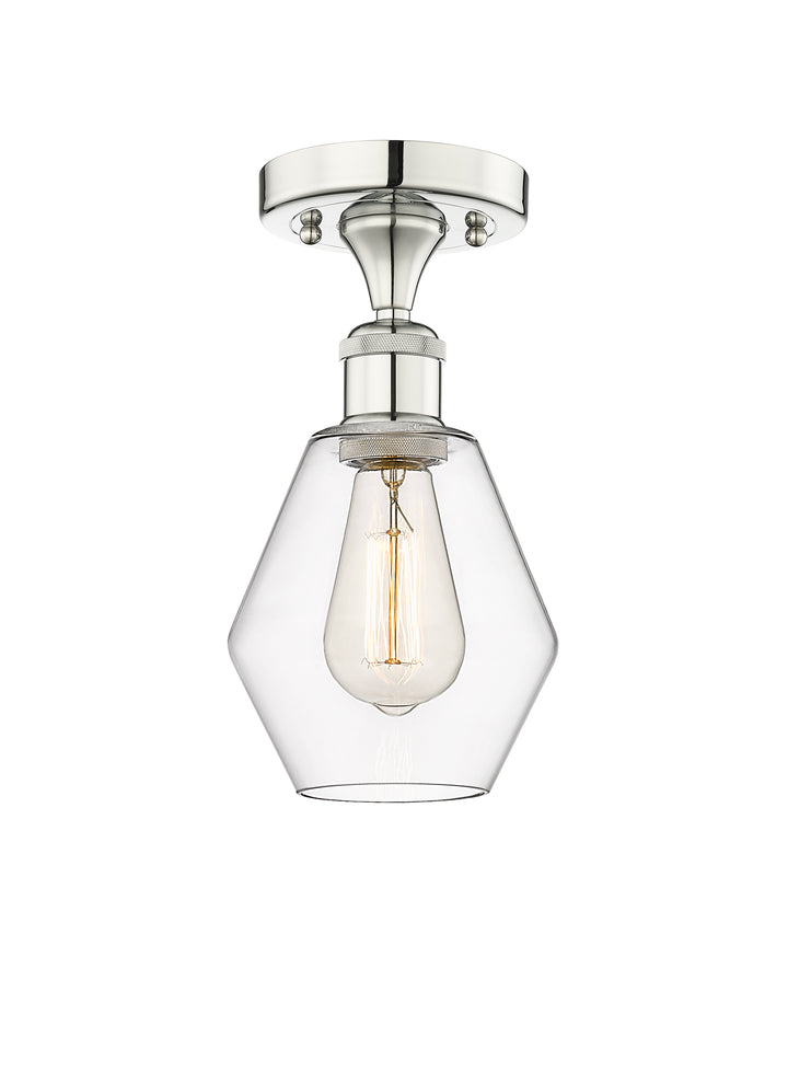 Innovations Lighting Cindyrella 6" Semi-Flush Mount - Polished Nickel Ceiling Semi Flush Mounts Innovations Lighting Clear ; Glass Type: Clear  