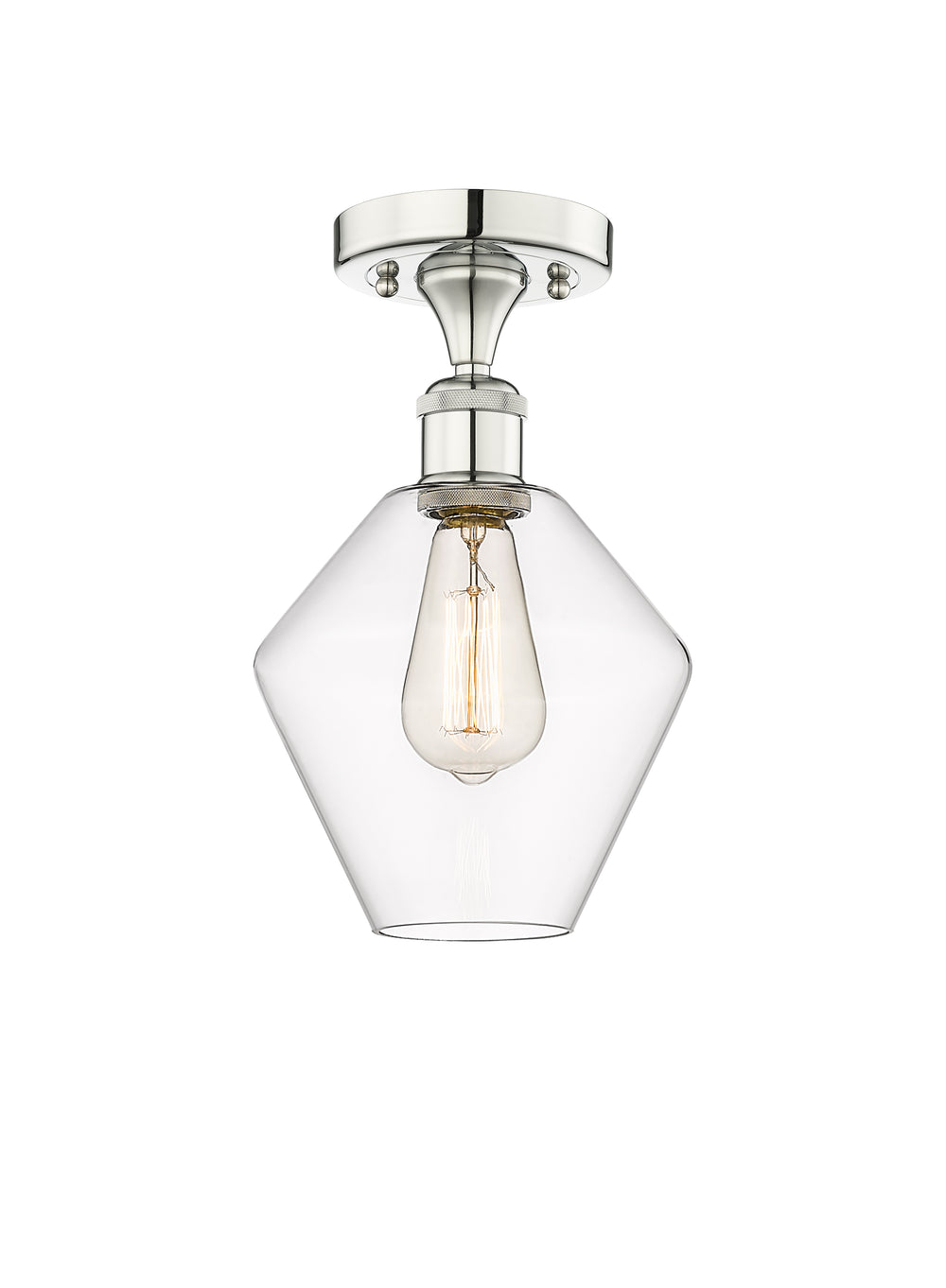 Innovations Lighting Cindyrella 8" Semi-Flush Mount - Polished Nickel Ceiling Semi Flush Mounts Innovations Lighting Clear ; Glass Type: Clear  