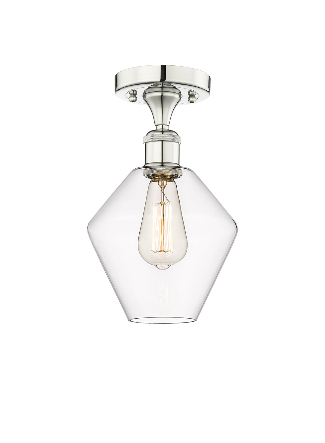 Innovations Lighting Cindyrella 8" Semi-Flush Mount - Polished Nickel Ceiling Semi Flush Mounts Innovations Lighting Clear ; Glass Type: Clear  