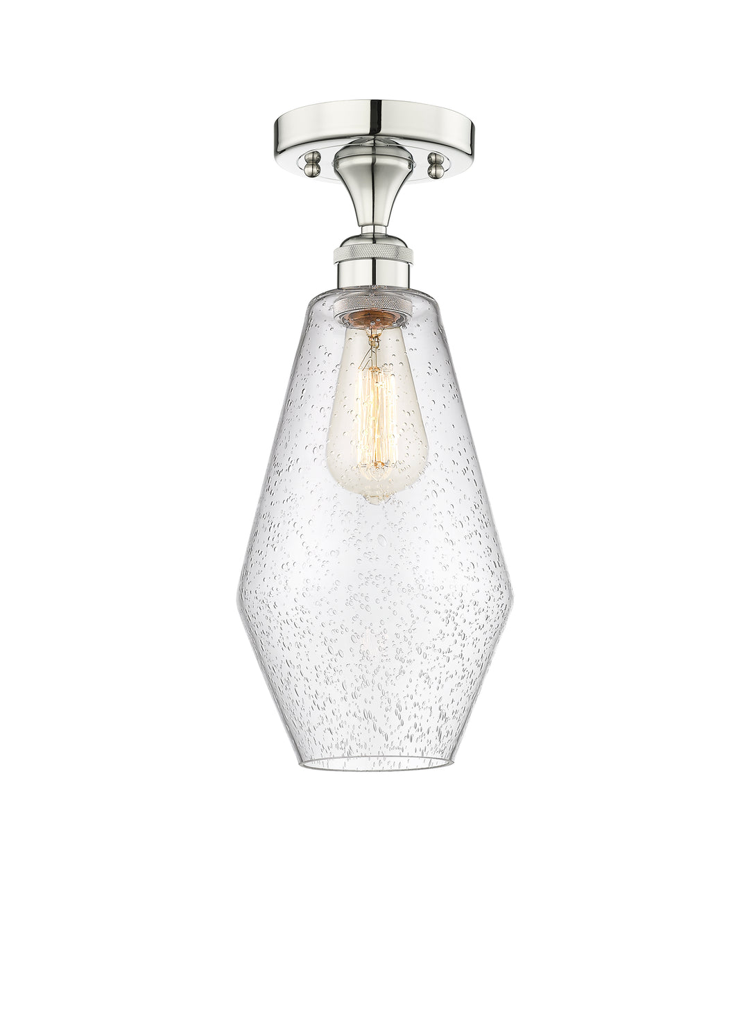 Innovations Lighting Cindyrella 7" Semi-Flush Mount - Polished Nickel Ceiling Semi Flush Mounts Innovations Lighting Seedy ; Glass Type: Seeded  