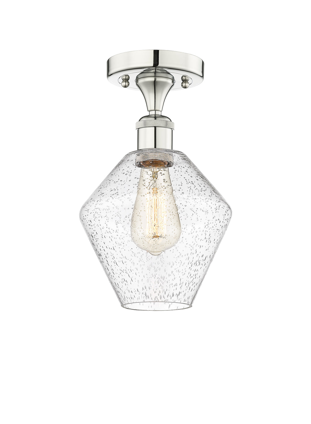 Innovations Lighting Cindyrella 8" Semi-Flush Mount - Polished Nickel Ceiling Semi Flush Mounts Innovations Lighting Seedy ; Glass Type: Seeded  