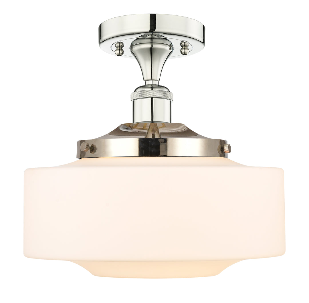 Innovations Lighting Bridgeton 12" Semi-Flush Mount - Polished Nickel Ceiling Semi Flush Mounts Innovations Lighting Matte White ; Glass Type: Frosted  