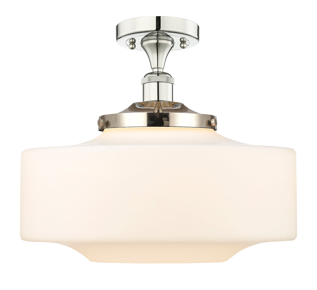 Innovations Lighting Bridgeton 16" Semi-Flush Mount - Polished Nickel Ceiling Semi Flush Mounts Innovations Lighting Matte White ; Glass Type: Frosted  