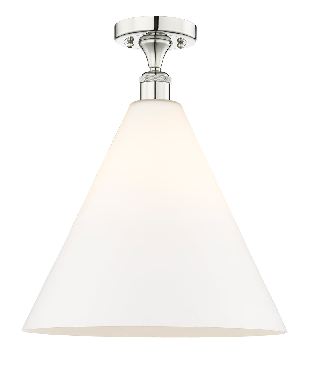 Innovations Lighting Berkshire Glass 16" Semi-Flush Mount - Polished Nickel Ceiling Semi Flush Mounts Innovations Lighting Matte White ; Glass Type: White  