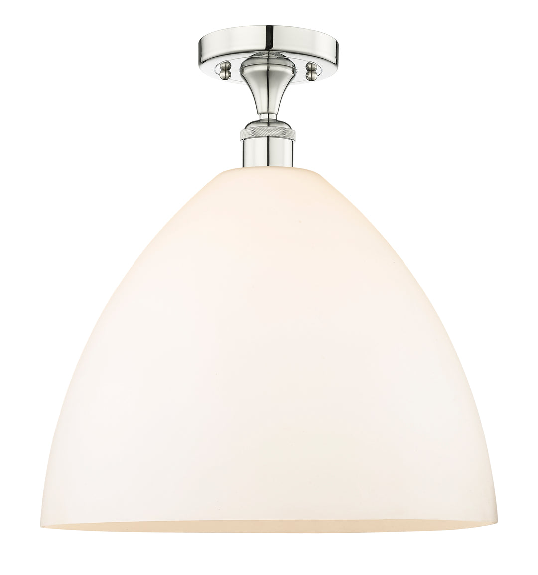 Innovations Lighting Bristol 16" Semi-Flush Mount - Polished Nickel Ceiling Semi Flush Mounts Innovations Lighting Matte White ; Glass Type: White  