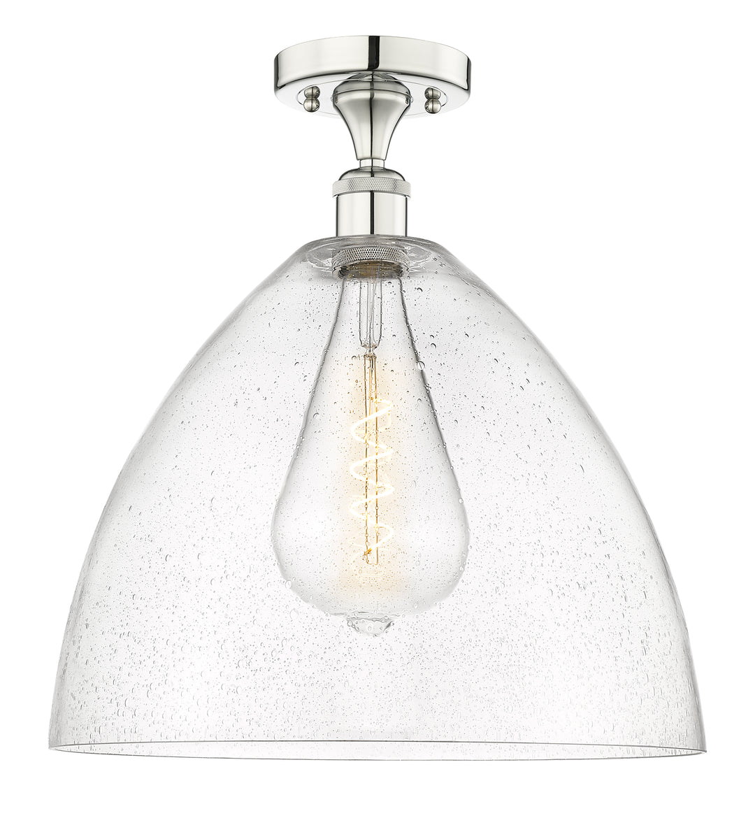 Innovations Lighting Bristol 16" Semi-Flush Mount - Polished Nickel Ceiling Semi Flush Mounts Innovations Lighting Seedy ; Glass Type: Seeded  