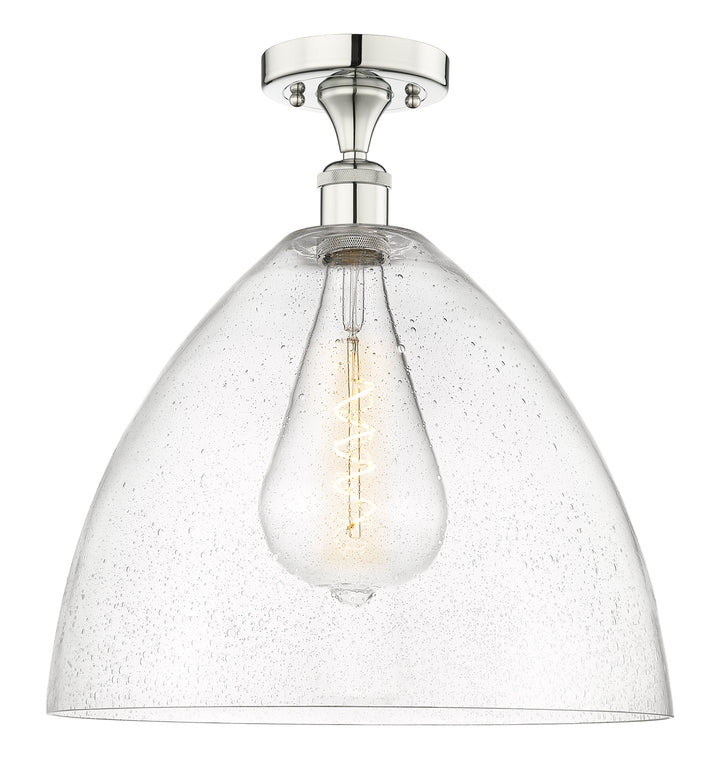 Innovations Lighting Bristol 16" Semi-Flush Mount - Polished Nickel Ceiling Semi Flush Mounts Innovations Lighting Seedy ; Glass Type: Seeded  